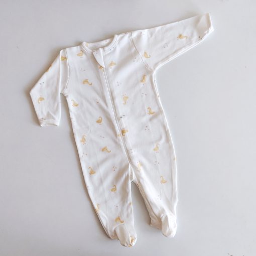 Sleeping Suit - AZSS - Off White With Yellow Duck