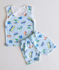 Vest and Shorts - NRVSL - Blue With Tractor