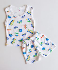 Vest and Shorts - NRVSL - White With Tractor