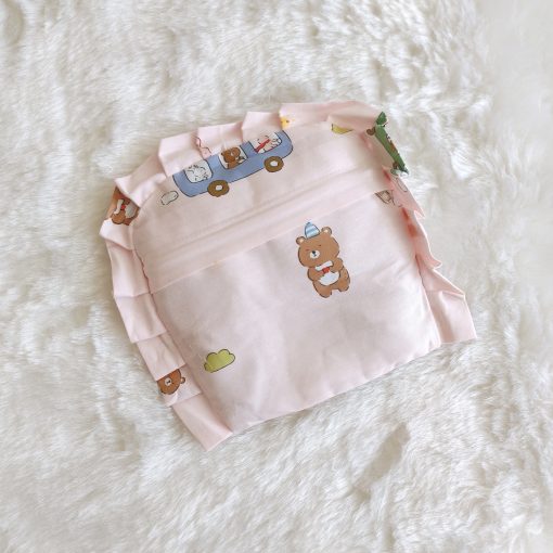 Cotton Rai Pillow - VCRPL01 - Pink Bear on Cycle