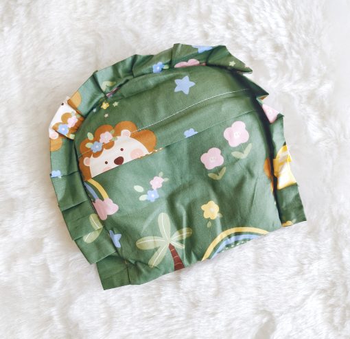 Cotton Rai Pillow - VCRPL01 - Dark Green Lion