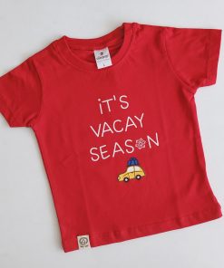 Boys T-Shirt - OL-3617A - Red - It's Vacay Season