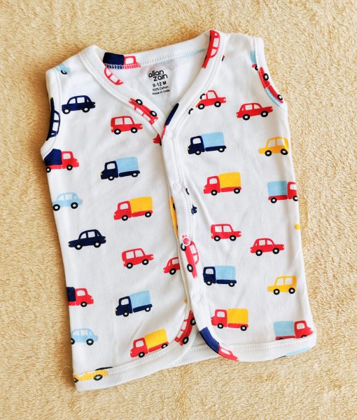 Sleeveless Jhabla Front Button - AZJH - Colorful Car