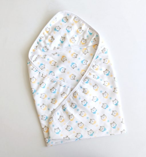 Hooded Blanket-Organic Muslin cotton- FIHBL - Flower and Dog