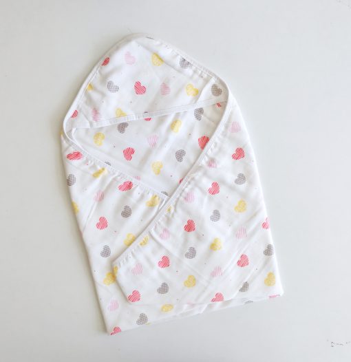 Hooded Blanket-Organic Muslin cotton- FIHBL - Color Full Heart