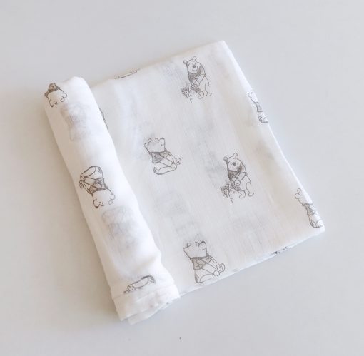 Muslin cotton swaddle - PPSW5 - 100*100 - White With Ash Panda