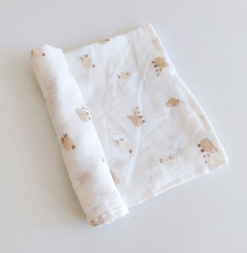 Muslin cotton swaddle - PPSW5 - 100*100 - Cream Sheep