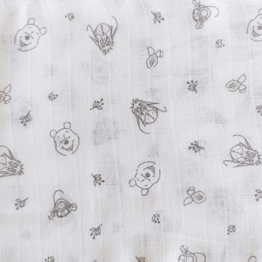 Muslin cotton swaddle - PPSW5 - 100*100 - Off White Donkey With Leaf Print - Image 2