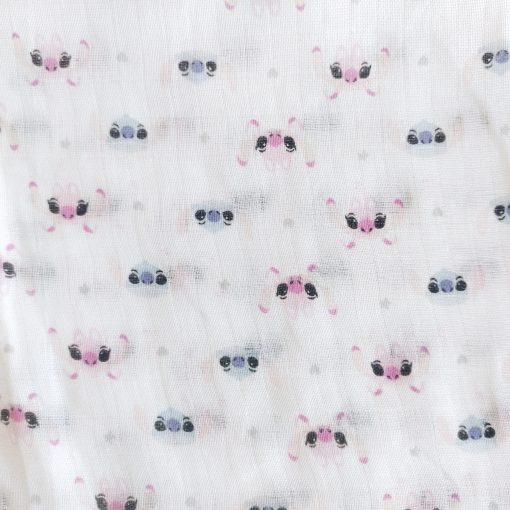 Muslin cotton swaddle - PPSW5 - 100*100 - Pink and Blue Cute Print - Image 2