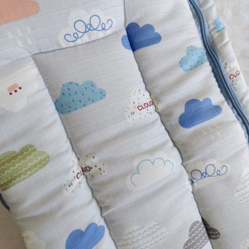 Muslin Cotton Kangaroo Wrapper - VCKW02 - Blue and Colorful Cloud - Image 2