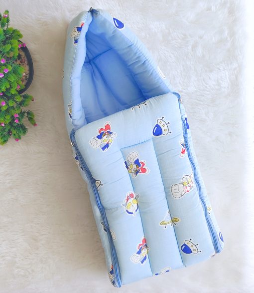 Muslin Cotton Kangaroo Wrapper - VCKW02 - Blue Power Man and Spaceship