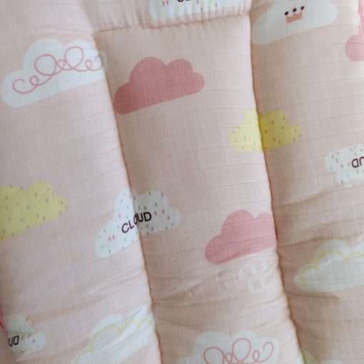 Muslin Cotton Kangaroo Wrapper - VCKW02 - Pink with Color Clouds - Image 2