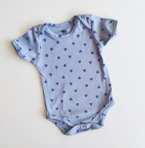 Romper/Onesie - AZBS - Blue With Dark Blue Shape