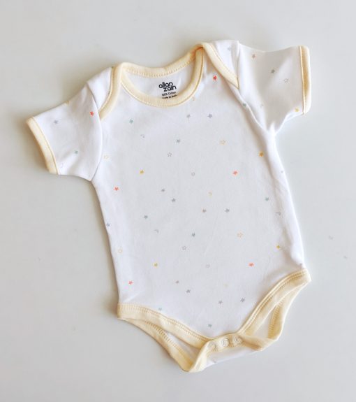 Romper/Onesie - AZBS - Yellow Boarder With Color Star