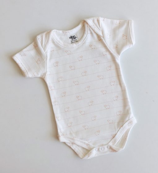 Romper/Onesie - AZBS - Off White With Cream Lined Sheet