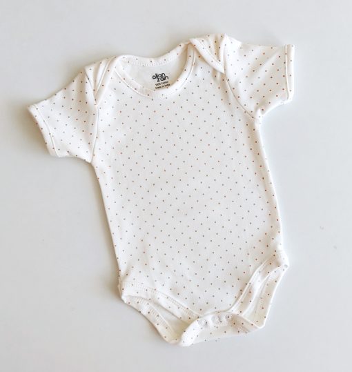 Romper/Onesie - AZBS - Off White With Brown Dot