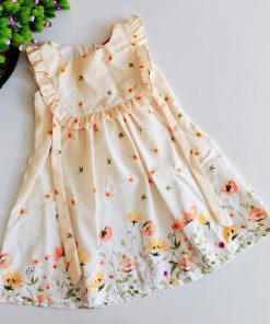 Girls Frock - JLX - Yellow With Floral