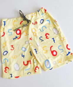 Girls Daily Wear Shorts - Yellow Numbers