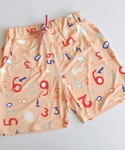 Girls Daily Wear Shorts - Orange Numbers