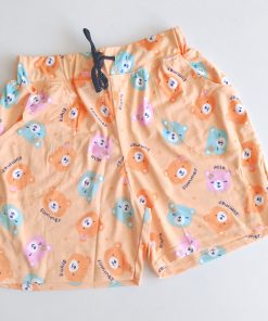 Girls Daily Wear Shorts - Orange Teddy Head