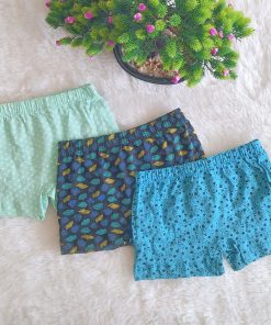 Girls Panty Shorts - Pack of 3 - BLGN - Pista green + Dark blue +  Blue