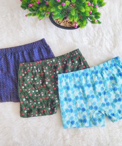 Girls Panty Shorts - Pack of 3 - BLGN - Dark blue + Green + Sky blue