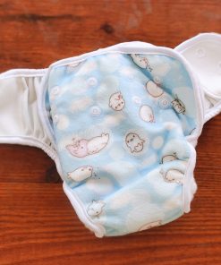 Reusable Fabric Diaper/Cloth Diaper - PPCD04 - Blue Cute Dolphin