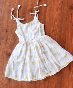 Girls Cotton Frock -NRHFK- Yellow Floral
