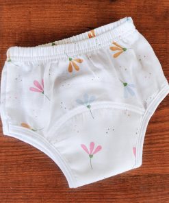 Padded underwear - organic cotton - Pink and Orange Flower - PU1