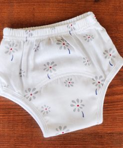 Padded underwear - Organic Cotton - Gray Flower - PU1