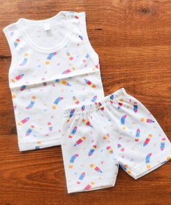 Vest and Shorts - NRVSL - White Color Penicil
