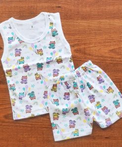 Vest and Shorts - NRVSL - Teddy on Play Bus White
