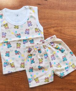 Vest and Shorts - NRVSL - Teddy on Play Bus Beige