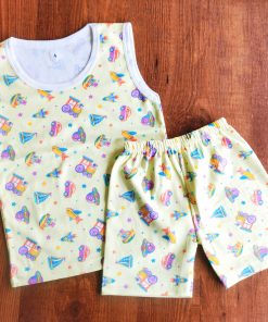 Vest and Shorts - NRVSL - Yellow Train Rocket and Car