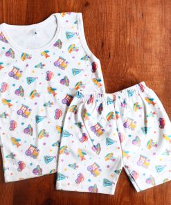 Vest and Shorts - NRVSL - White Train Rocket and Car