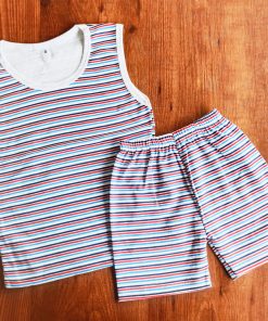Vest and Shorts - NRVSL - Red Blue Black Stripe