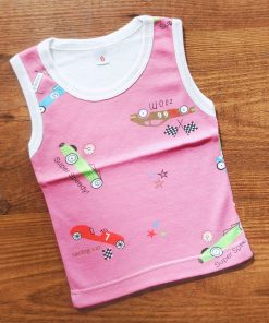 Vest Sleeveless - VSL - Pink with Colorful Car