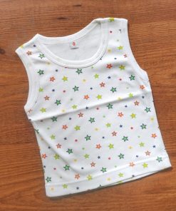 Vest Sleeveless - VSL - White with Color Star