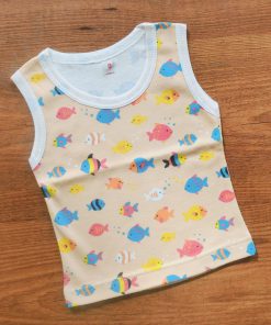 Vest Sleeveless - VSL - Peach with Color Fish