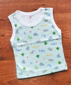 Vest Sleeveless - VSL - Pista Green with Flying Star and Leaf