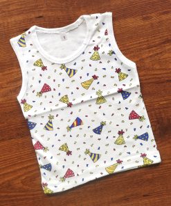 Vest Sleeveless - VSL - White with Party Cap