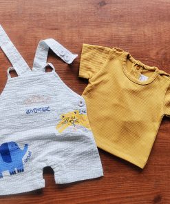 Boys Romper  - CB-05-1-548 - Yellow and Sky Blue - Image 2