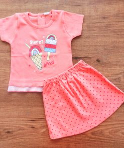 Girls Top and Skirt - GDTS - Ice Cream Days - Orange
