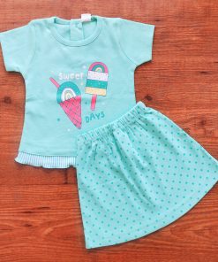 Girls Top and Skirt - GDTS - Ice Cream Days - Pista Green