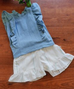 Alternative view of Top and Shorts - GTS - Blue Top and White Shorts