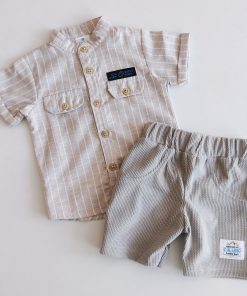 Shirt and Shorts Set - TARAPIDO - Light Beige with Grey Shorts