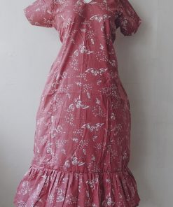 Alternative view of Maternity/ Feeding dress - PPMFK - Color with White Print - Pink