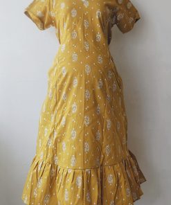 Maternity/ Feeding dress - PPMFK - Color with Mango Print - Gold Rush Yellow - Image 2