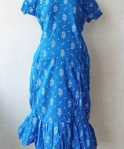 Alternative view of Maternity/ Feeding dress - PPMFK - Color with Mango Print - Sky Blue