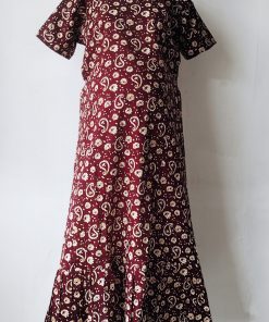 Alternative view of Maternity/ Feeding dress - MFK - Mango Print - Maroon